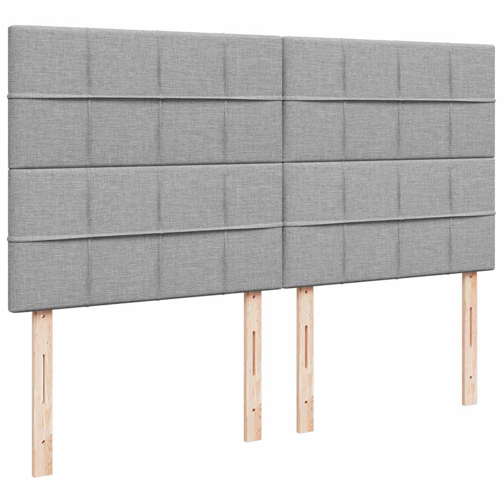 Giroletto a Molle con Materasso Grigio Chiaro 200x200cm Tessuto