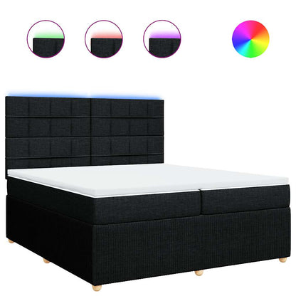 Giroletto a Molle con Materasso Nero 200x200 cm in Tessuto