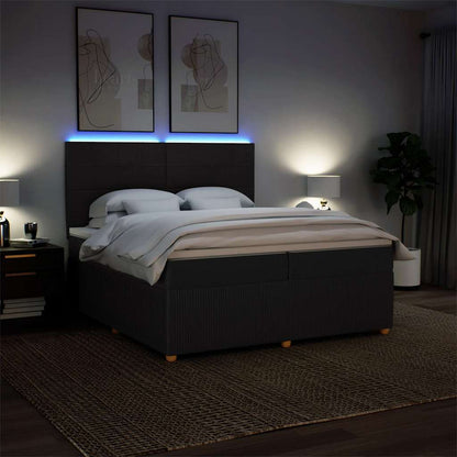 Giroletto a Molle con Materasso Nero 200x200 cm in Tessuto