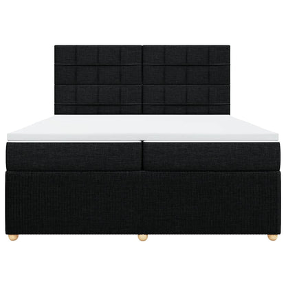 Giroletto a Molle con Materasso Nero 200x200 cm in Tessuto
