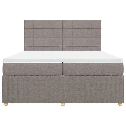 Giroletto a Molle con Materasso Tortora 200x200 cm in Tessuto