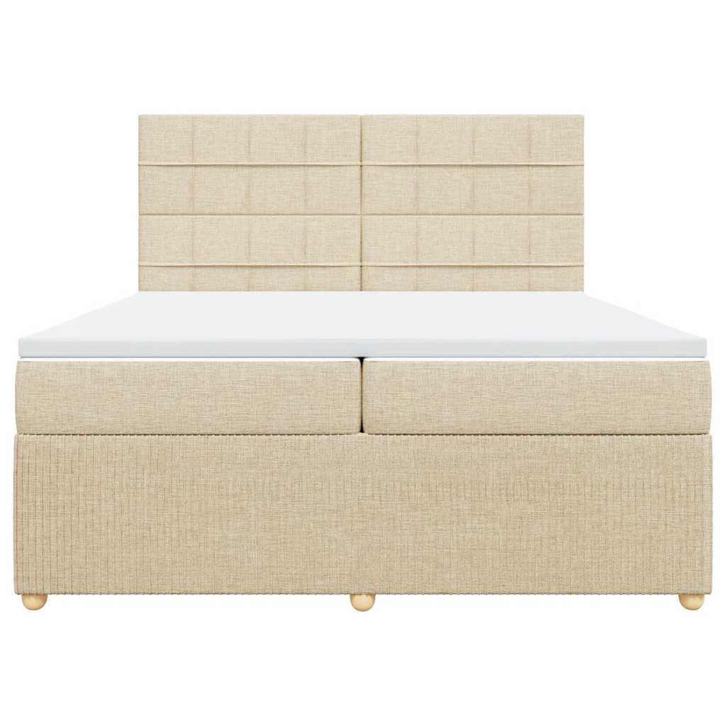 Giroletto a Molle con Materasso Crema 200x200 cm in Tessuto