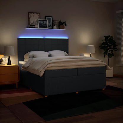 Giroletto a Molle con Materasso Blu 200x200 cm in Tessuto