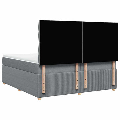 Giroletto a Molle con Materasso Grigio Chiaro 200x200cm Tessuto - homemem39