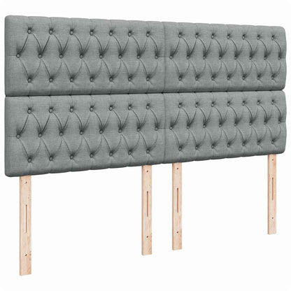 Giroletto a Molle con Materasso Grigio Chiaro 200x200cm Tessuto
