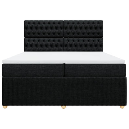 Giroletto a Molle con Materasso Nero 200x200 cm in Tessuto