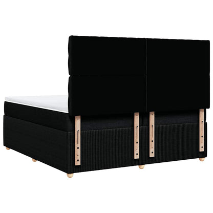 Giroletto a Molle con Materasso Nero 200x200 cm in Tessuto