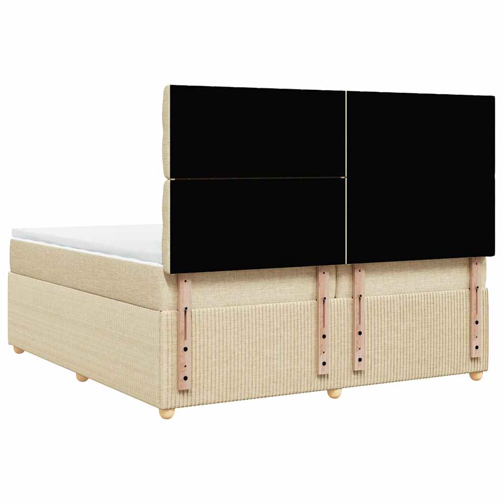 Giroletto a Molle con Materasso Crema 200x200 cm in Tessuto