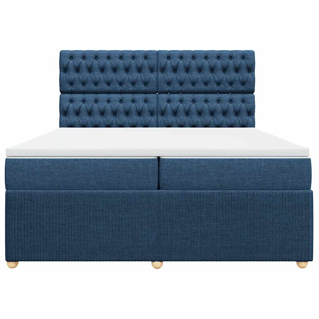 Giroletto a Molle con Materasso Blu 200x200 cm in Tessuto