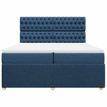 Giroletto a Molle con Materasso Blu 200x200 cm in Tessuto