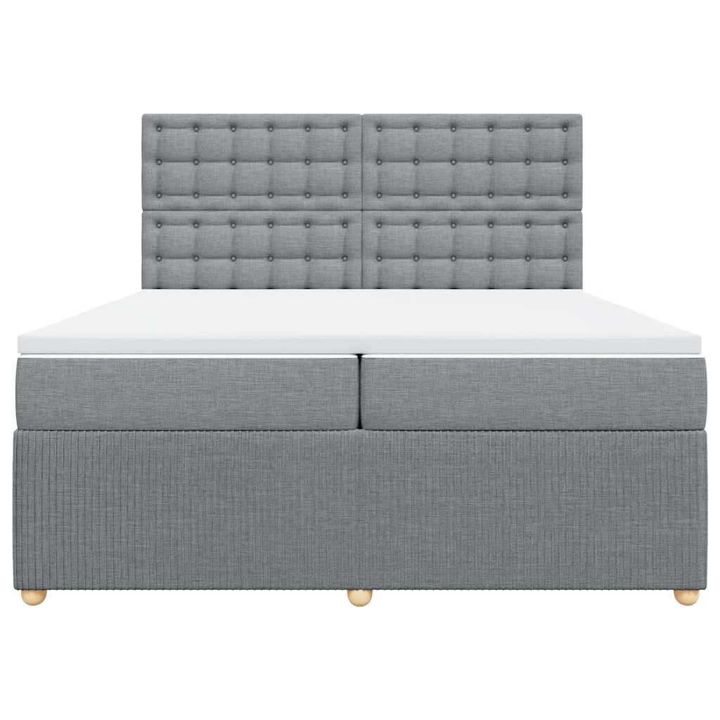 Giroletto a Molle con Materasso Grigio Chiaro 200x200cm Tessuto