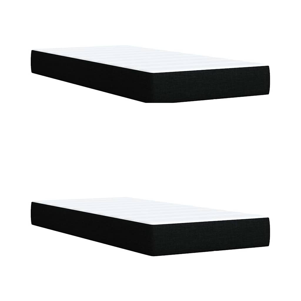 Giroletto a Molle con Materasso Nero 200x200 cm in Tessuto - homemem39