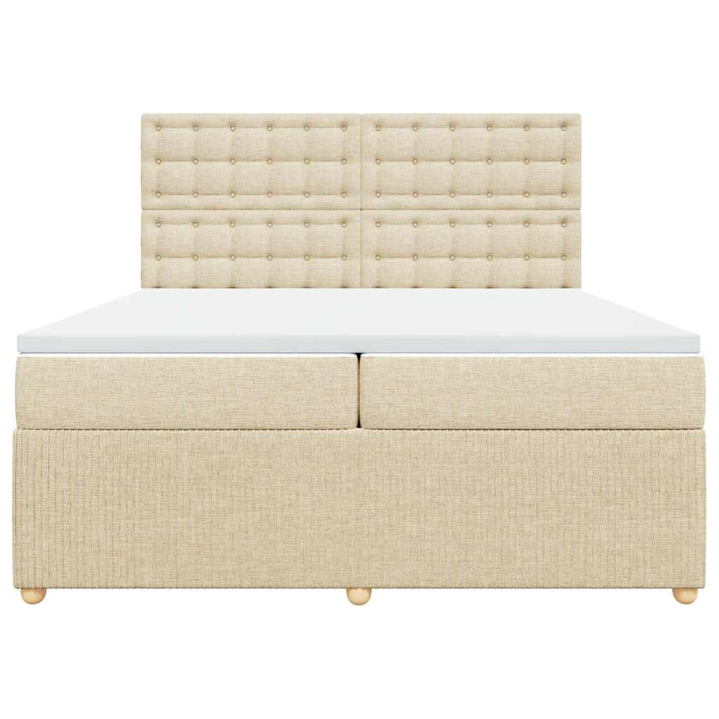 Giroletto a Molle con Materasso Crema 200x200 cm in Tessuto