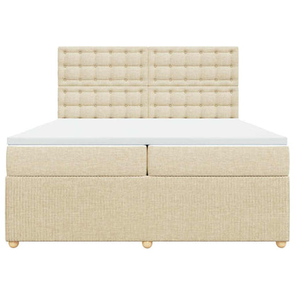 Giroletto a Molle con Materasso Crema 200x200 cm in Tessuto