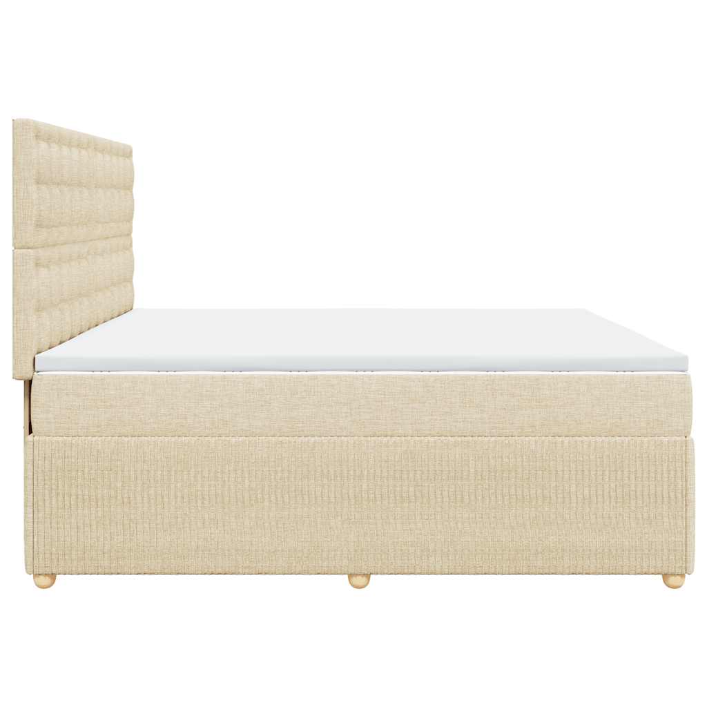 Giroletto a Molle con Materasso Crema 200x200 cm in Tessuto