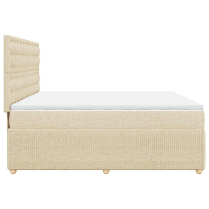 Giroletto a Molle con Materasso Crema 200x200 cm in Tessuto