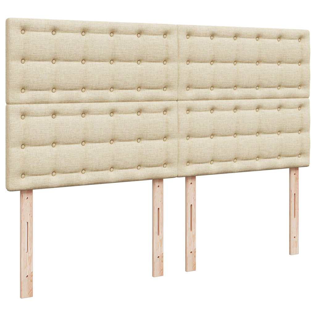 Giroletto a Molle con Materasso Crema 200x200 cm in Tessuto | homemem39