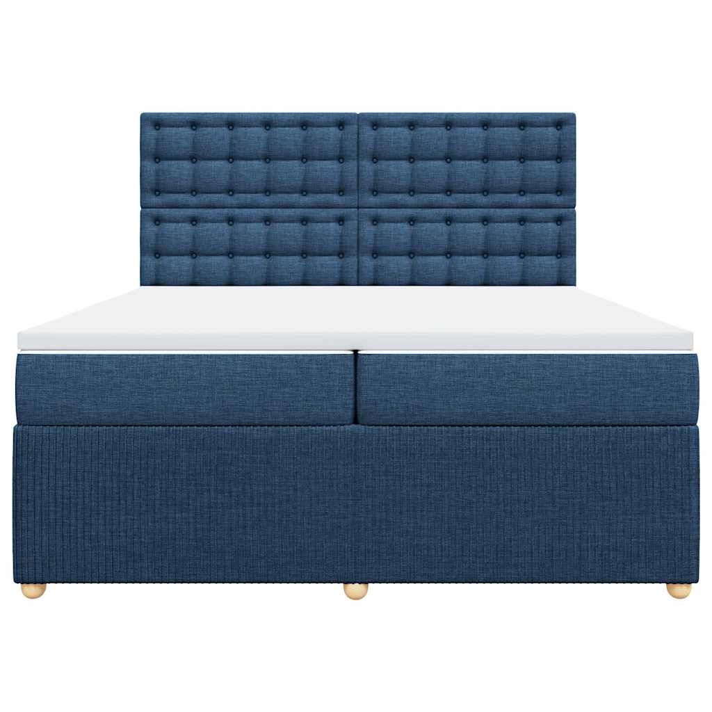 Giroletto a Molle con Materasso Blu 200x200 cm in Tessuto