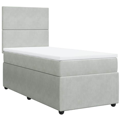 Giroletto a Molle con Materasso Grigio Chiaro 80x200 cm Velluto | homemem39