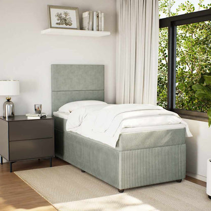 Giroletto a Molle con Materasso Grigio Chiaro 80x200 cm Velluto | homemem39
