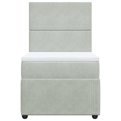 Giroletto a Molle con Materasso Grigio Chiaro 80x200 cm Velluto | homemem39