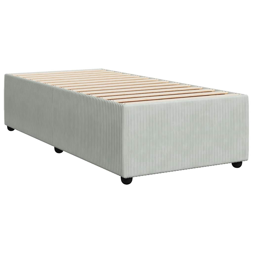 Giroletto a Molle con Materasso Grigio Chiaro 80x200 cm Velluto