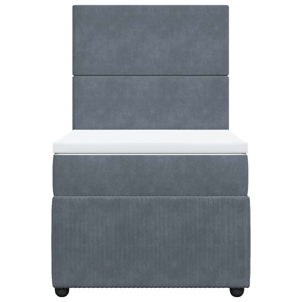 Giroletto a Molle con Materasso Grigio Scuro 80x200 cm Velluto | homemem39