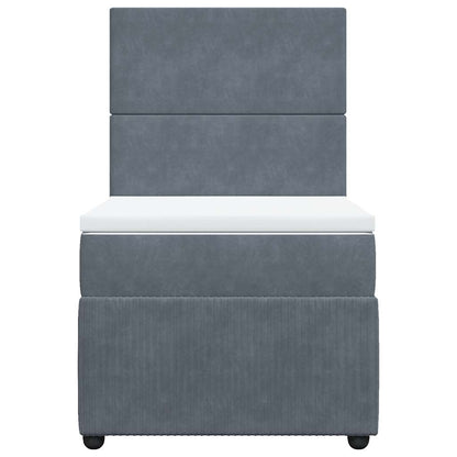 Giroletto a Molle con Materasso Grigio Scuro 80x200 cm Velluto | homemem39