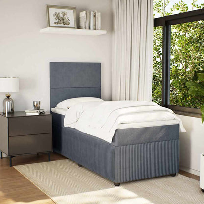 Giroletto a Molle con Materasso Grigio Scuro 80x200 cm Velluto | homemem39