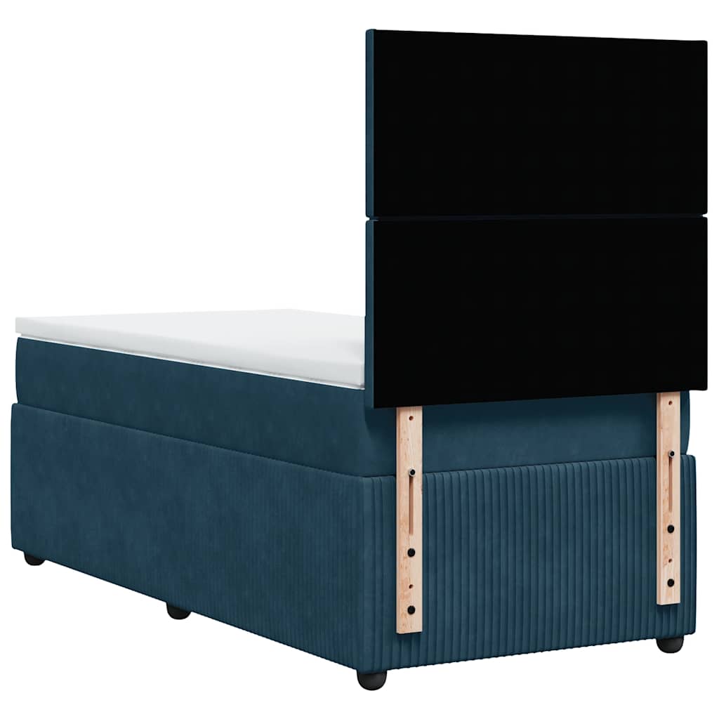 Giroletto a Molle con Materasso Blu 80x200 cm in Velluto | homemem39