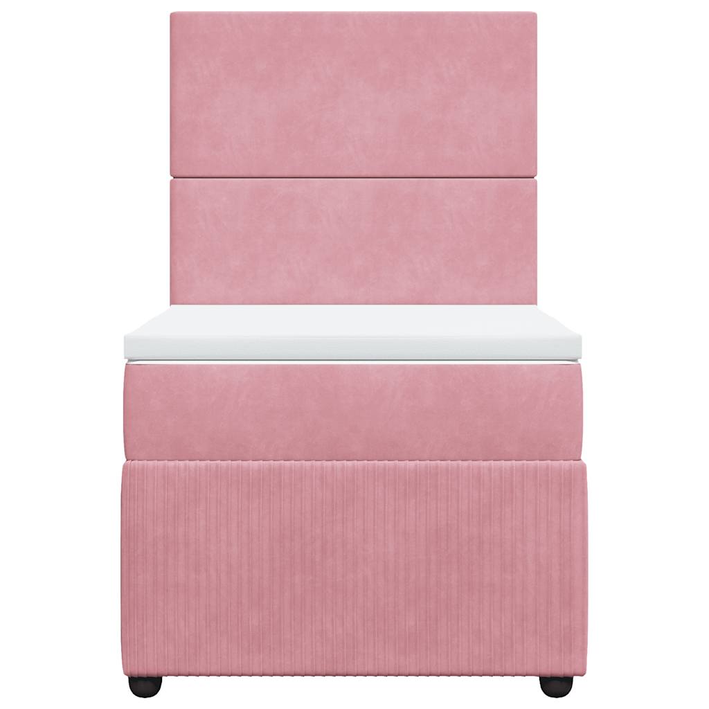 Giroletto a Molle con Materasso Rosa 80x200 cm in Velluto | homemem39