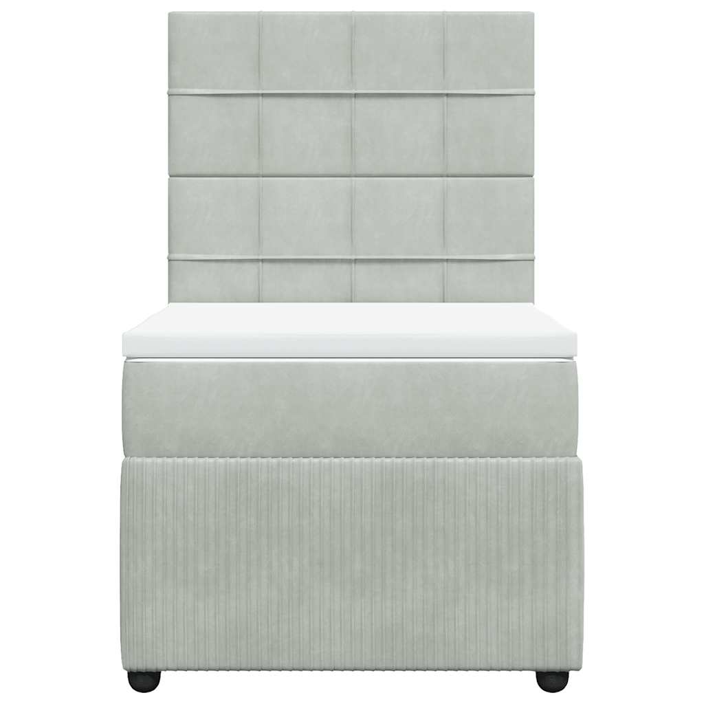 Giroletto a Molle con Materasso Grigio Chiaro 80x200 cm Velluto | homemem39