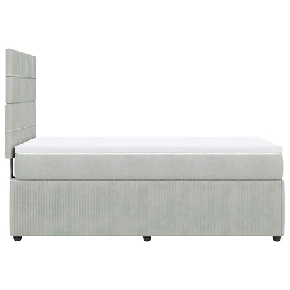Giroletto a Molle con Materasso Grigio Chiaro 80x200 cm Velluto | homemem39