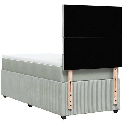 Giroletto a Molle con Materasso Grigio Chiaro 80x200 cm Velluto | homemem39