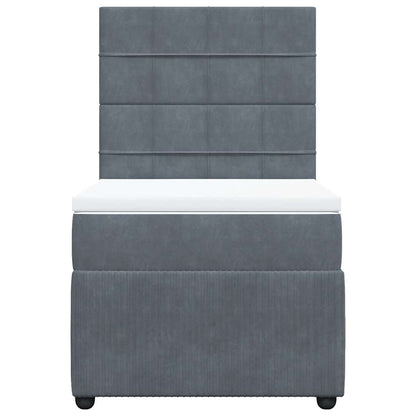 Giroletto a Molle con Materasso Grigio Scuro 80x200 cm Velluto | homemem39
