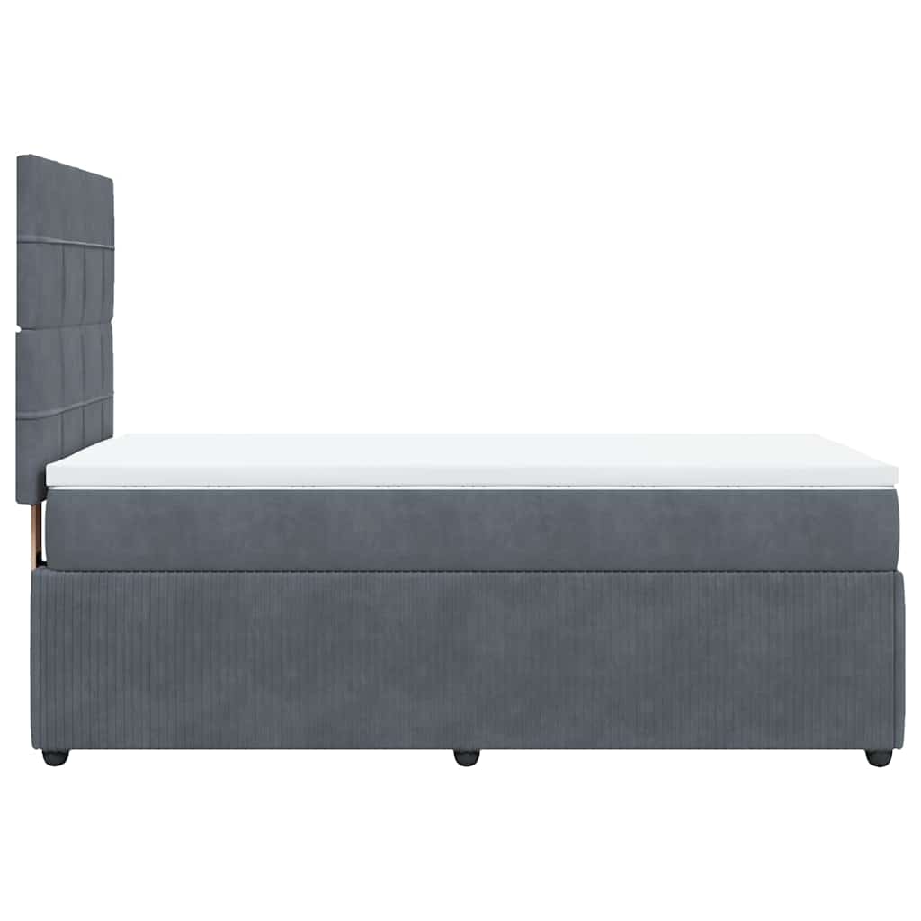 Giroletto a Molle con Materasso Grigio Scuro 80x200 cm Velluto | homemem39