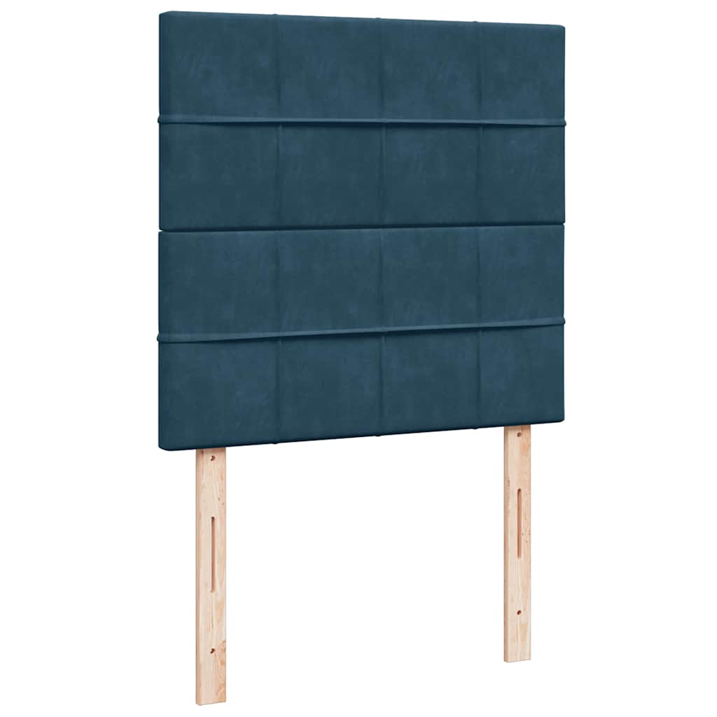Giroletto a Molle con Materasso Blu 80x200 cm in Velluto