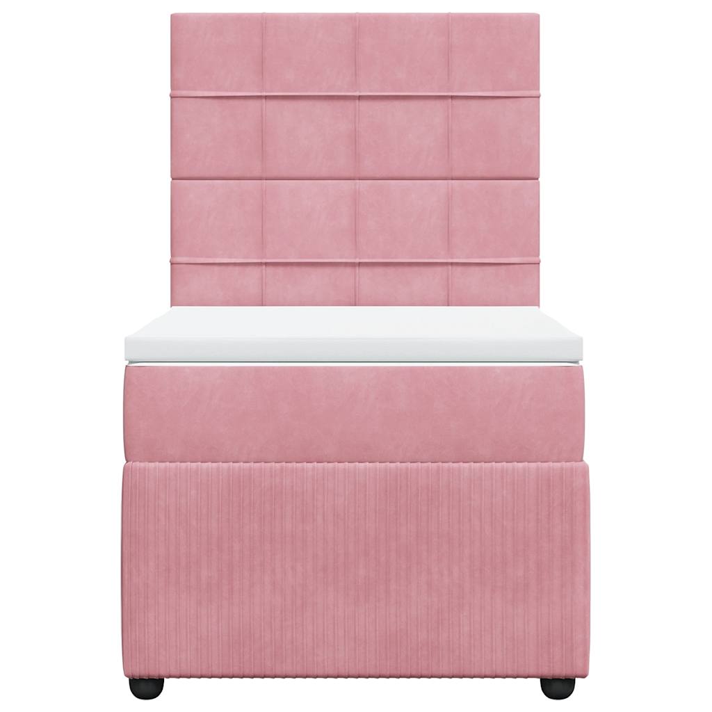 Giroletto a Molle con Materasso Rosa 80x200 cm in Velluto | homemem39