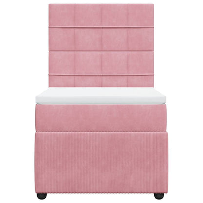 Giroletto a Molle con Materasso Rosa 80x200 cm in Velluto | homemem39