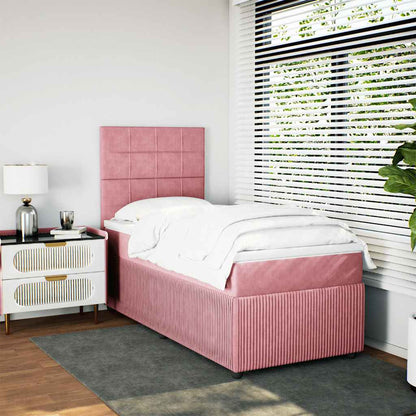 Giroletto a Molle con Materasso Rosa 80x200 cm in Velluto | homemem39