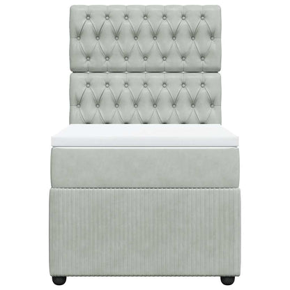 Giroletto a Molle con Materasso Grigio Chiaro 80x200 cm Velluto | homemem39