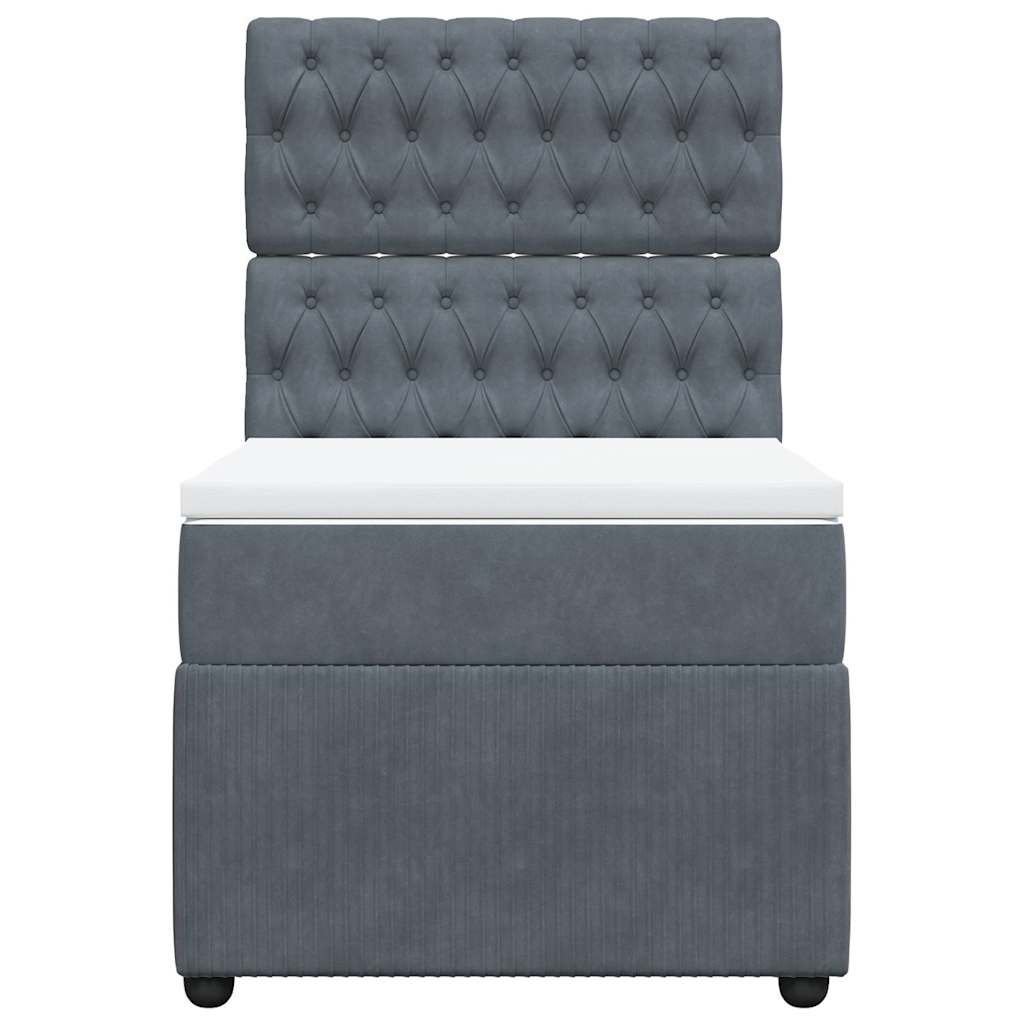 Giroletto a Molle con Materasso Grigio Scuro 80x200 cm Velluto | homemem39