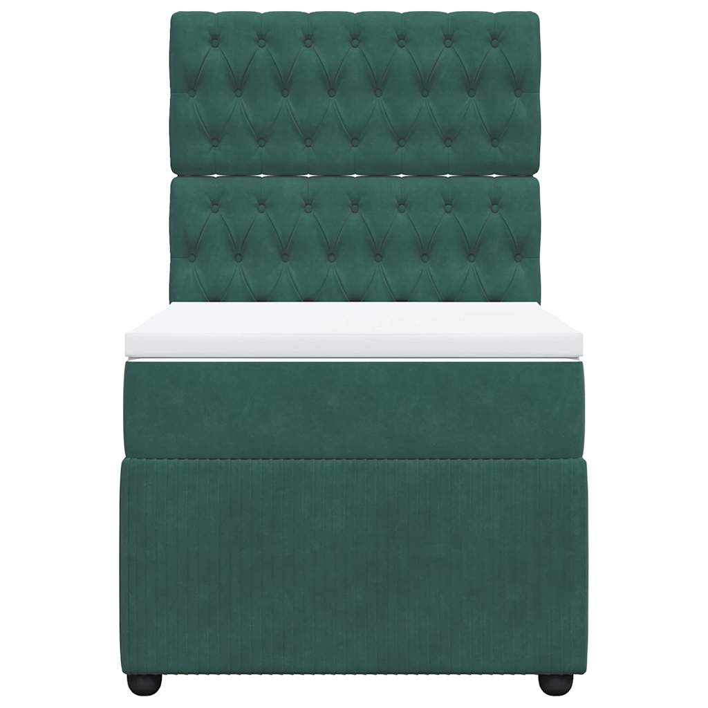 Giroletto a Molle con Materasso Verde Scuro 80x200 cm Velluto - homemem39