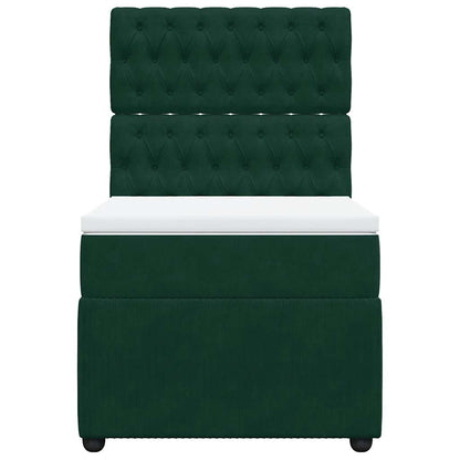 Giroletto a Molle con Materasso Verde Scuro 80x200 cm Velluto