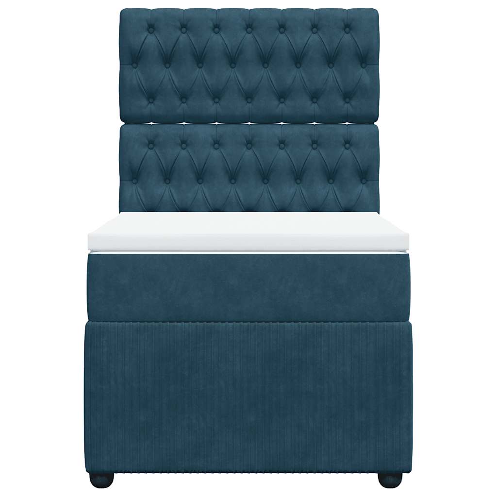 Giroletto a Molle con Materasso Blu 80x200 cm in Velluto | homemem39