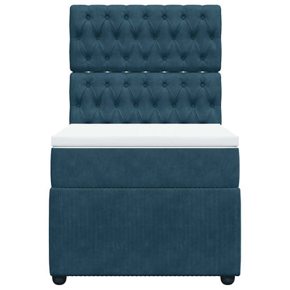 Giroletto a Molle con Materasso Blu 80x200 cm in Velluto | homemem39