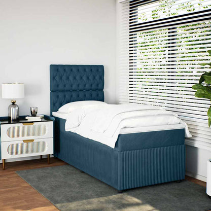 Giroletto a Molle con Materasso Blu 80x200 cm in Velluto | homemem39