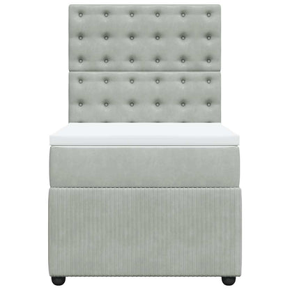 Giroletto a Molle con Materasso Grigio Chiaro 80x200 cm Velluto | homemem39