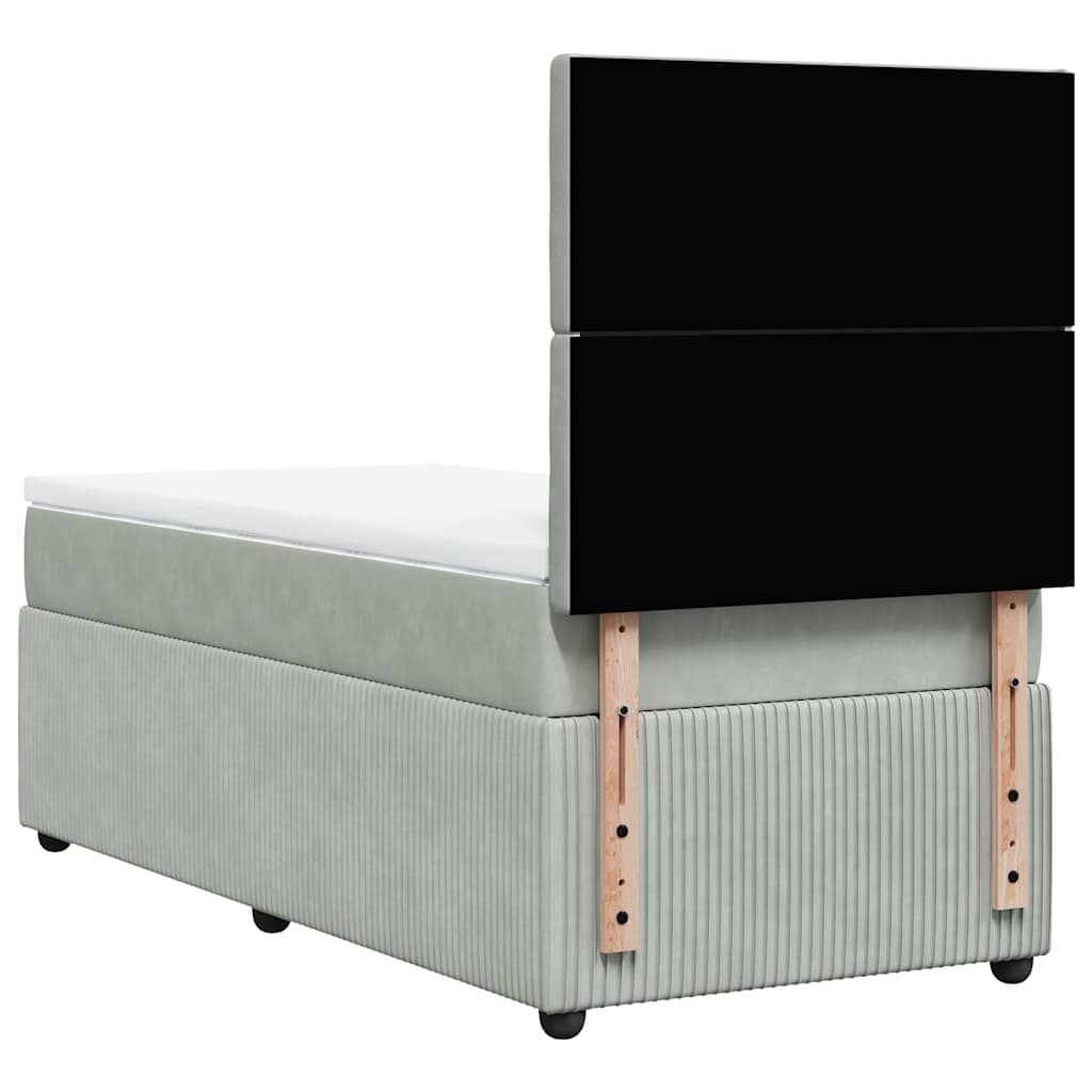 Giroletto a Molle con Materasso Grigio Chiaro 80x200 cm Velluto | homemem39