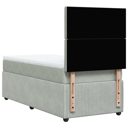 Giroletto a Molle con Materasso Grigio Chiaro 80x200 cm Velluto | homemem39
